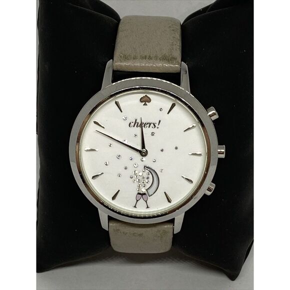 Kate Spade KST23101 Women Gray Leather White Analog Dial Hybrid Smartwatch XX736 - Picture 3 of 12